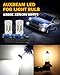 Auxbeam H11/H8/H9 LED Fog Light Bulbs, Max 50W 6500K Xenon White, 8000LM Super Bright, 360-degree Illumination, Fog Car Lights Replacement, Pack of 2