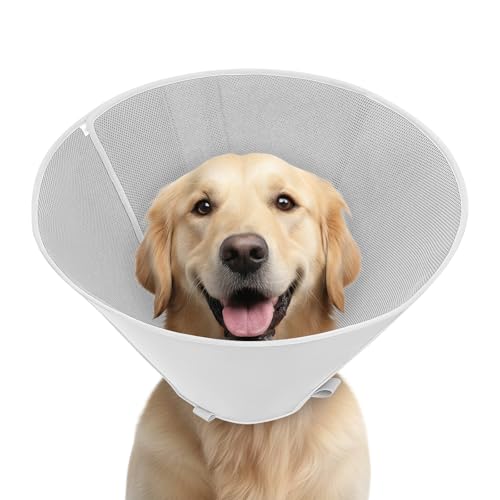 Soft Dog Cone Collar to Stop Licking After Surgery, Mesh Breathable Pet Recovery Collar for Large Medium Dogs, Elizabethan Cone Alternative(L) by Petdream - Used condition - US$22.00