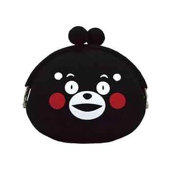 くまもん　口 くまモン Kumamon シリコンがまぐち ブラック 小銭入れ 財布