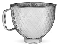 KitchenAid 5 Quart Stainless Steel Bowl for all 4.5-5 Quart Tilt-Head Stand Mixers KSM5SSBQB, Quilted Stainless