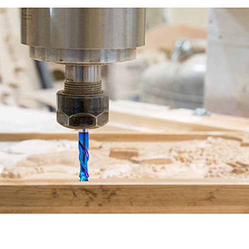 Jiiolioa F2132 Cnc Router Bits Up&Down Cut Solid Carbide Compression End Mill 1/4" Shank For Side Milling, End Milling, Finish Machining #TOP4