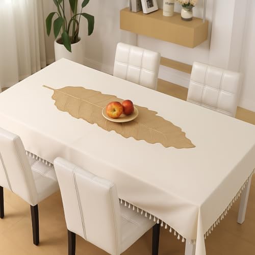Image of Homerz Premium Table Runner, PVC, Size- 92x34 cm | Waterproof, Heat Resistant, Non-Slip, Easy to Clean Soft Table Runner for Coffee Table, Dining Table and Centre Table. (Frond)
