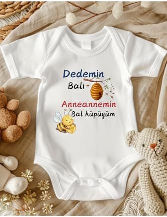 Lupi Anneanne Yazılı Bebek Zıbın, Ekru-Bal Köpüğü, 6 Ay