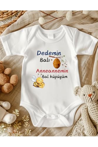 Lupi Anneanne Yazılı Bebek Zıbın, Ekru-Bal Köpüğü, 6 Ay