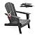 LOUNZY Folding Adirondack Chair with Cup Holder, HDPE All-Weather Folding Patio Chair, Outdoor Patio Adirondack Chair for Lawn Porch Garden Backyard Deck Fire Pit, Gray
