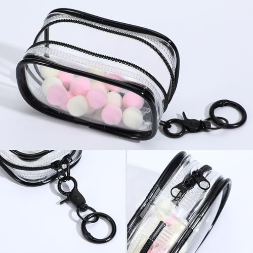 Image of Clear Figure Display Bag with Keychain, Portable Doll Storage Bag Blind Box Display Case Bags Waterproof Carrying Pouch Keychain for Mini Figure /Doll Collectors