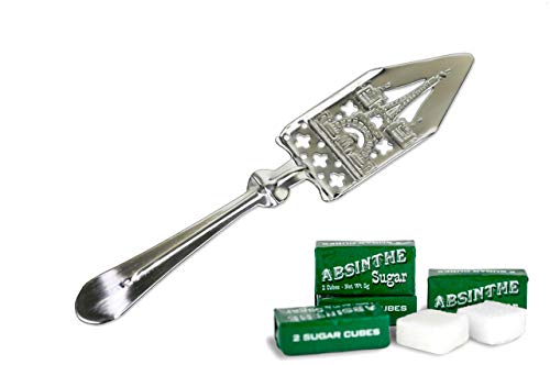 Cuillère à Absinthe La Tour Eiffel (Style I) par Bonnecaze Absinthe & Home et 10 Cubes de Sucre