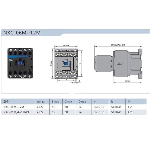 Contactor de CA NXC-06M01 mini interruptor electromagnético 6A relé industrial 2