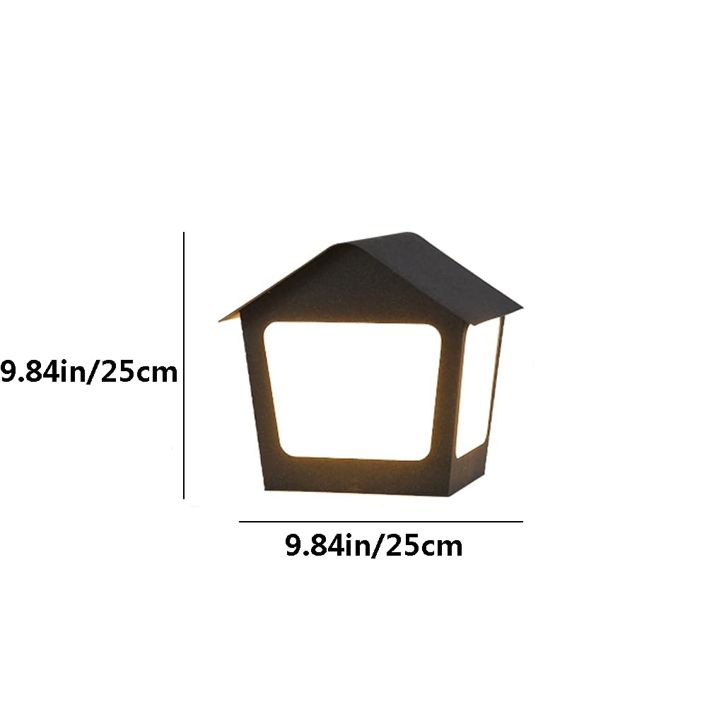 HZWJIA Dusk Till Dawn Outdoor Pillar Lamp 9.8/11.8in Modern Hardwired Patio Fence Park Pillar Head Lamp Black IP65 Rated Waterproof Bollard Light With Acrylic Shade Suitable For Villa Patio Deck Pilla