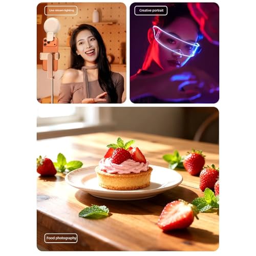 Anneau LED rechargeable USB avec luminosité réglable pour selfie et maquillage - 2