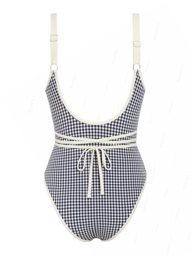 Vintage Criss Cross Leopard Floral Backless Plunging Neck One-Piece Swimsuit for Women2