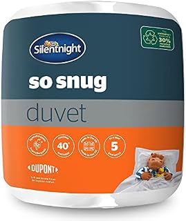 Silentnight So Snug King Size Bed Duvet Quilt, 13.5 Tog Winter Warm Cosy Thick Duvet Hypoallergenic and Machine Washable, King, White, 533386GE