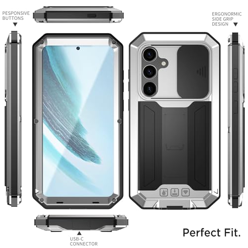Coque Samsung S24 Plus Miimall en métal argent avec support - 6