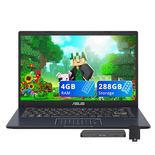 Image of ASUS Vivobook Go 14 inch FHD Business Laptop, Intel Celeron N4500, 4GB RAM, 288GB Storage (128GB eMMC + 160GB Docking Station Set), Intel UHD Graphics, Number Pad, HD Webcam, Wi-Fi, Windows 11, Star Black