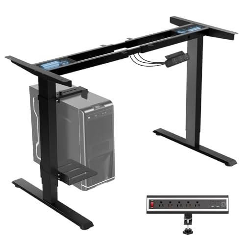 TOPSKY Dual Motor Adjustable Standing Desk with CPU Holder