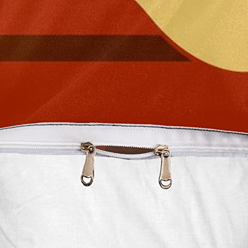 Linge de lit d'exception avec housse de couette jaune et rouge brique - 7