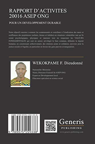 Rapport d'activités 20016 ASEP ONG: Pour un Développement durable