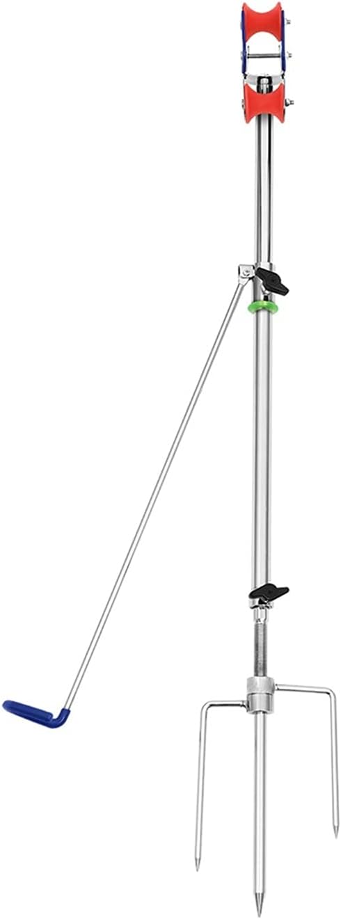 Fishing Stand Fishing Bracket Pole Large Hand Pole Fishing Rod Turret to Insert Gun Pole Rack Double Wheel Long Pole Bracket Fishing Rod Holder