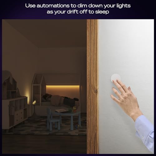 Image of PHILIPS Hue Wireless Smart Light Switch Button, White, 1 Pack, Portable and Battery Powered, Smart Home Control, Requires Hue Bridge, Easy, No-Wire Installation