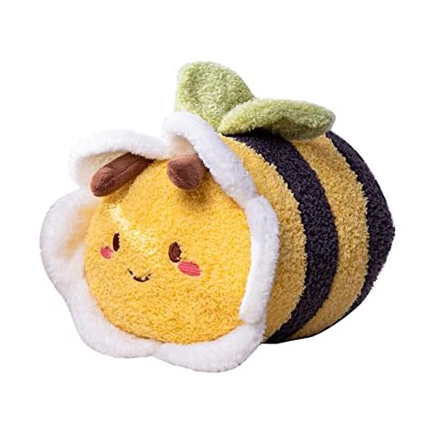 JAWSEU Super Soft Bee Plush Toy Pillow Cover