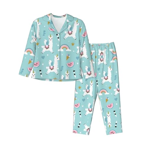 Pyjama lama pour femmes ensemble tendance manches longues ensemble de nuit chic