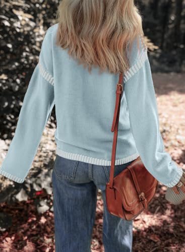 Image of Dokotoo Sweaters for Women Oversized Crewneck Long Sleeve Knit Sweater Tops