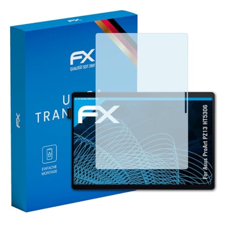 atFoliX Schutzfolie kompatibel mit Asus ProArt PZ13 HT5306 Folie, ultraklare FX Displayschutzfolie (2X)