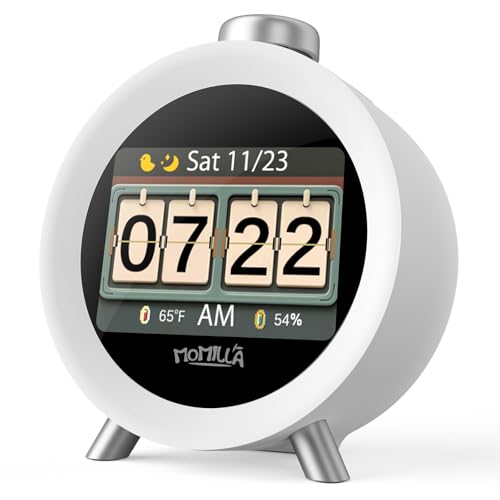 Image of MOMILLA Alarm Clock for Heavy Sleepers Adults, Colorful Screen Temperature, Loud 7-Day Programmable 4 Alarms, Kids Alarm Clocks for Bedrooms Boys Girls, Easy to Set, Digital White Noise, Hourly Chime