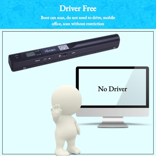 Scanner portable A4 noir 900 DPI avec câble de transfert USB pour documents et reçus - 7
