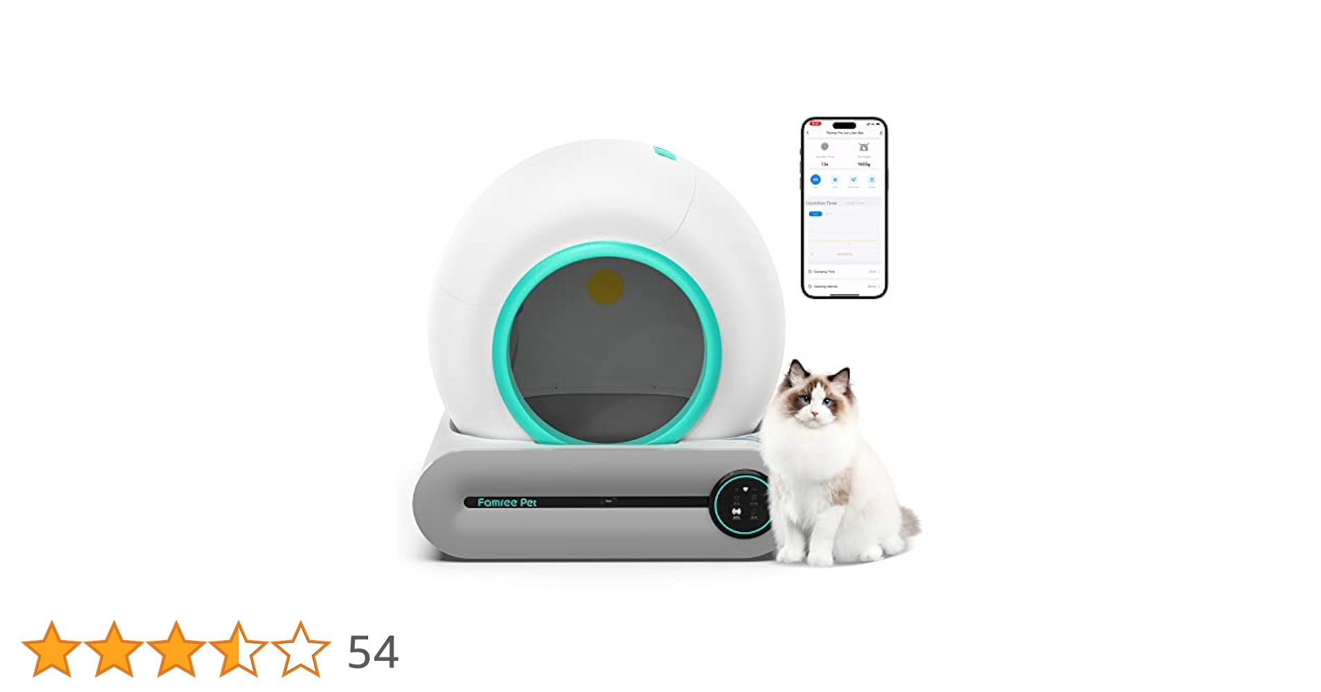 Famree 自動猫トイレ PCB-M65A Famree 猫専用自動トイレ PCBM65A ネコ用トイレ アプリ制御可能