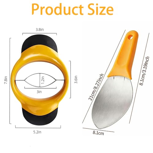 2Pcs Mango Slicer Splitter Pit Remover Bundle,Stainless Steel Mango Cutter