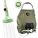 TYDFZD Camping Essentials Camping Shower | 5 Gallon/20 Liter, Portable Camping Shower, Outdoor Folding Shower Water Bag(Green14)