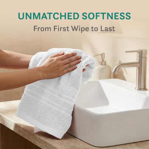 Image of MYTRIDENT Trident Hand Towels, 100% Cotton, Highly Absorbent, Super Soft, 2 Piece Hand Towel Set, 400 GSM, Hand Towel Set of 2, Gym - Spa Towel, Comfort Living Towel-Ice Grey