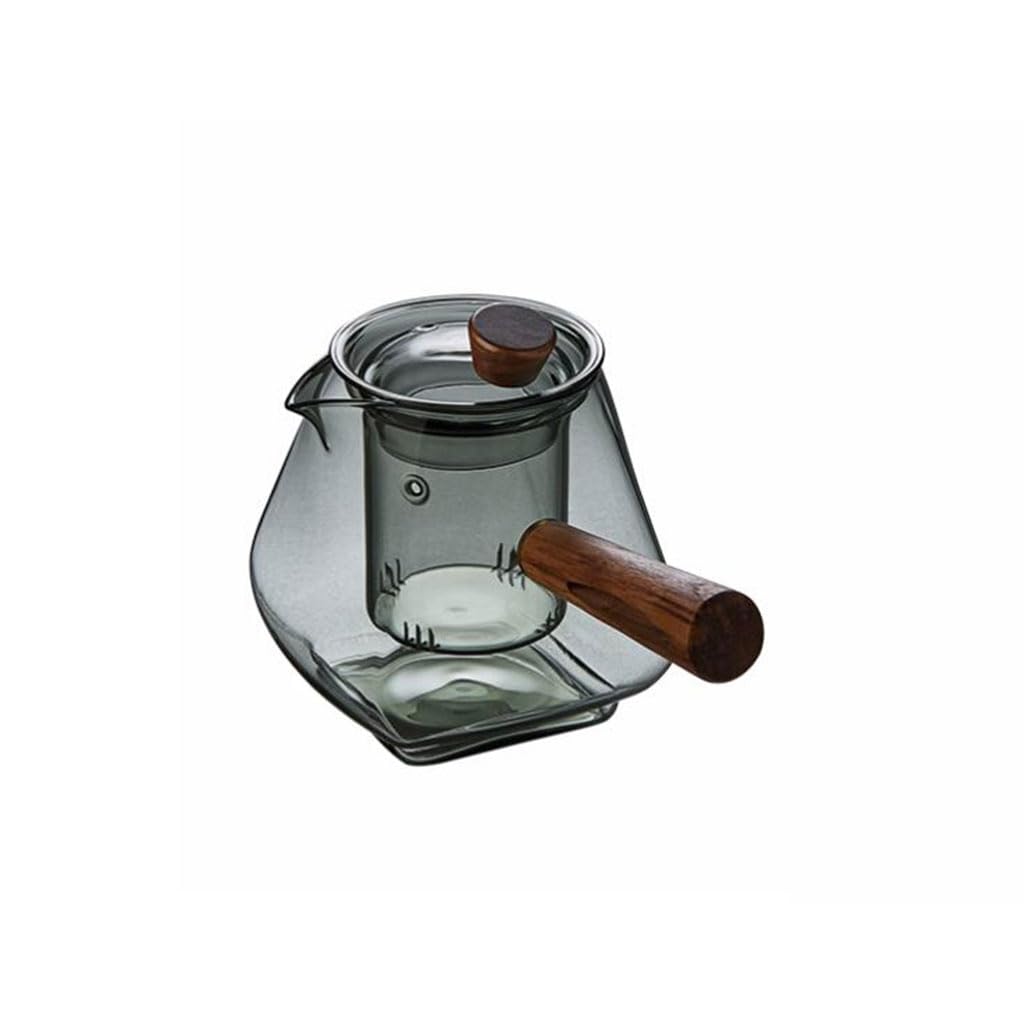 Große Glas-Teekanne für Zuhause, einfacher Teekessel, Tee-Set mit seitlichem Griff, Teebereiter, 700 ml