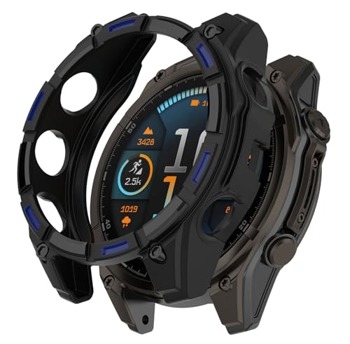 SHEAWA for Garmin�K�[�~�� Fenix 8 47mm �P�[�X �J�o�[ �ی�P�[�X �݊��i TPU�S�� �ی�J�o�[ �ϏՌ� �A�N�Z�T���[ (�u���b�N×�u���[)