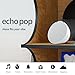 Amazon Echo Pop (newest model), Our smallest speaker with Alexa+ Early Access, Fits in any room, Glacier White