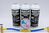 SUV Vehicle AC Refrigerant | R134a Replacement | (3) 8 oz. Cans with Gauge Piercing Valve for AC Recharging