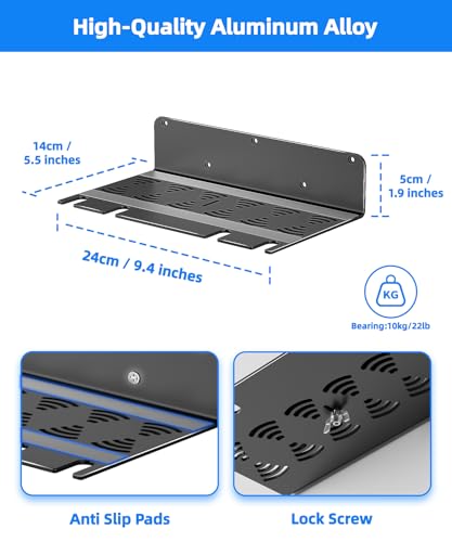 Image of PS5 Wall Mount Aluminum Alloy Compatible with All PS5 Generations Holds Two Controllers Unimpeded Heat Dissipation Ps5 Accessories Universal for Living Room and Bedroom