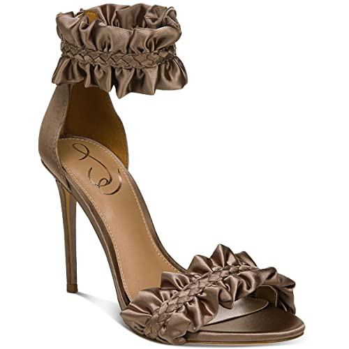 Image of Sam Edelman Sawyer Toffee Stiletto Ankle Strap High Heeled Open Toe Sandals (TOFFEE, 10)