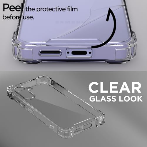 Image of Amazon Basics Back Cover for Samsung Galaxy A37 5G PC + TPU Clear Transparent Raised Edges Shockproof Protective Phone Bumper Case (Transparent)