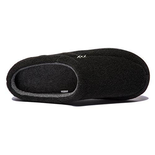 Image of NewDenBer Men's Warm Memory Foam Suede Plush Fleece Lined Slip on Indoor Outdoor Clog House Slippers
