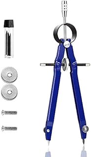 Drawing Compass, 1pc Professional Compass Maths Metal Drafting Compass with Lock&Extra Lead Refills, Blue Bow Geometry Compass Set for Technical Drawing Accessories & School Supplies-Makes 24cm Circle