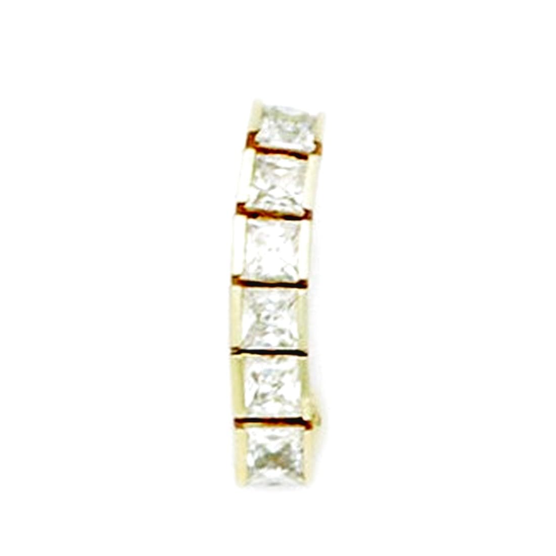 14 Karat Gelbgold CZ Zirkonia Simulierter Diamant 14 Gauge Fancy Körperschmuck Bauchnabelring misst 20 x 5 mm Schmuck Geschenke für Frauen, Gelbgold, Zirkonia
