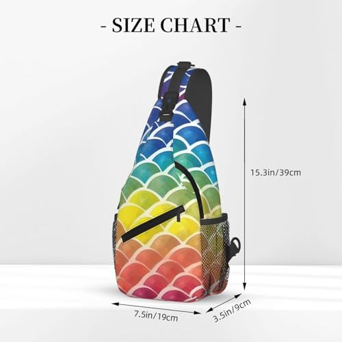 Mochila bandolera con estampado Rainbow Fish Scale miniatura 3