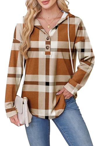 Womens Tops Fall Trendy 2026 Hoodies for Women Halloween Sweatshirt Brown M - image 3