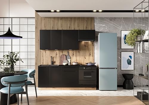 Genérico Muebles de Cocina Completa 200 cms con Uñeros Color Negro ref-42