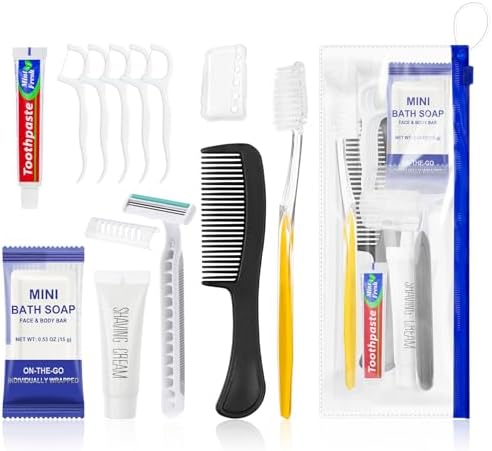 5 Sets Personal Hygiene Kit Bulk,Yellow Travel Size Basic Toiletr...