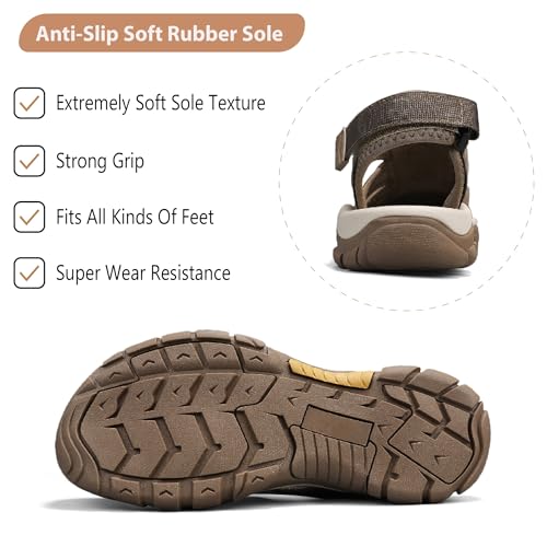 Mens Hiking Sports Sandals Closed Toe Outdoor Casual Beach Shoes Non-slip Water Shoes Lightweight Comfortable4
