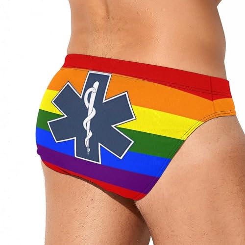 LGBT Healthcare Symbol Novelty Men's Swimming Brief Swimwear Pants Trunks Beach Shorts Underwear3