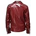 babominimer Herren-Vintage-PU-Lederjacke, Retro, lässig, schmale Motorradjacke, Pilotenjacke, Kunstledermantel, für Motorradfahren, Kostümpartys, Ausflüge, Reisen (L rot)